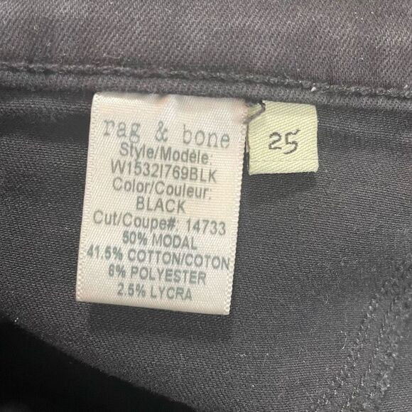 Rag & Bone Women’s Black 10 Inch Skinny Jeans Size 25 - Picture 9 of 9